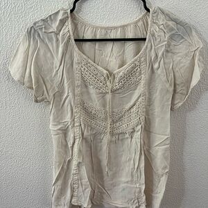 Elegant Cream Lace Women's Top